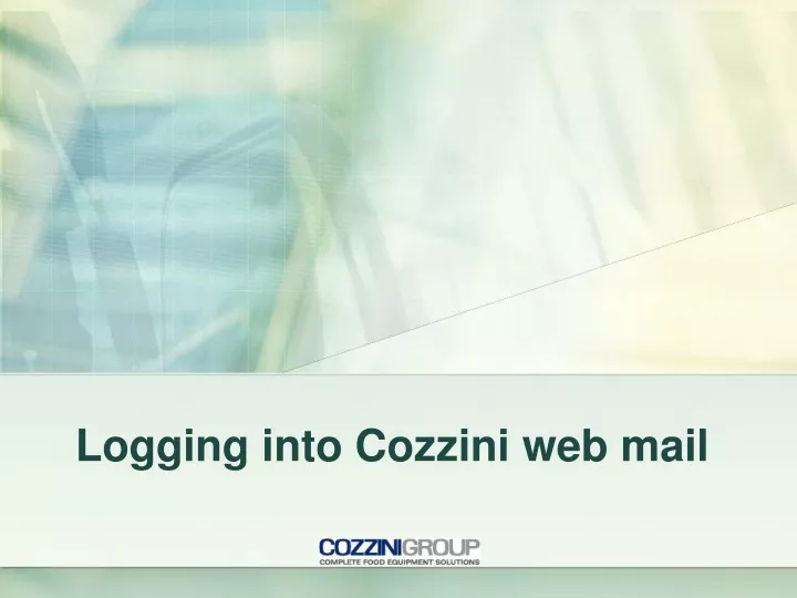 logging into cozzini web mail