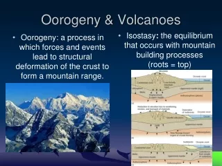 Oorogeny  &amp; Volcanoes
