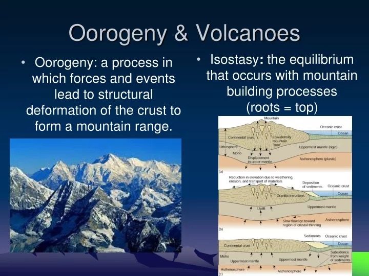 oorogeny volcanoes