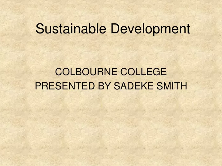 sustainable development