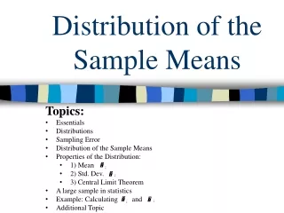 distribution of the sample means