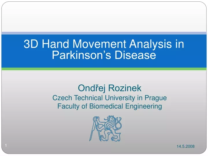 3d hand movement analysis in parkinson s disease