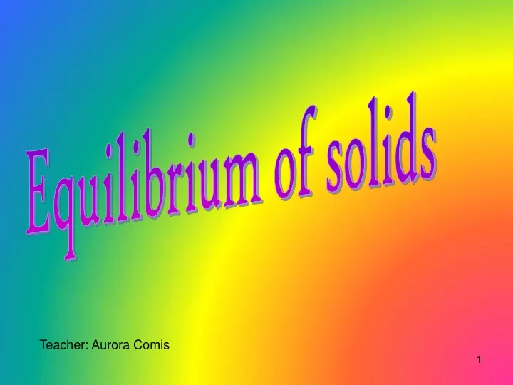 equilibrium of solids