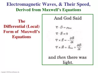 Electromagnetic Waves, &amp; Their Speed,  Derived from Maxwell’s Equations