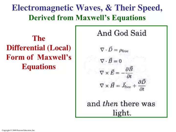 electromagnetic waves their speed derived from maxwell s equations