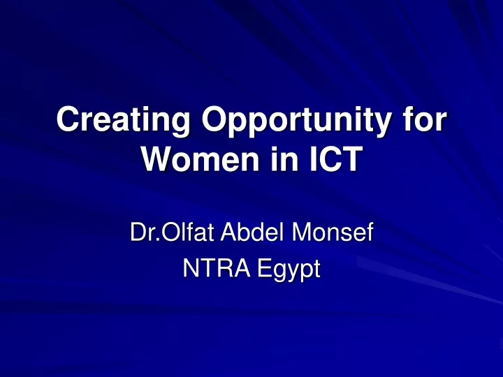 creating opportunity for women in ict