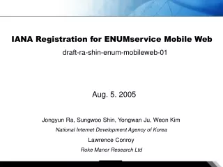 IANA Registration for ENUMservice Mobile Web draft-ra-shin-enum-mobileweb-01