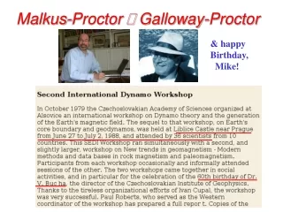 Malkus-Proctor  ? Galloway-Proctor