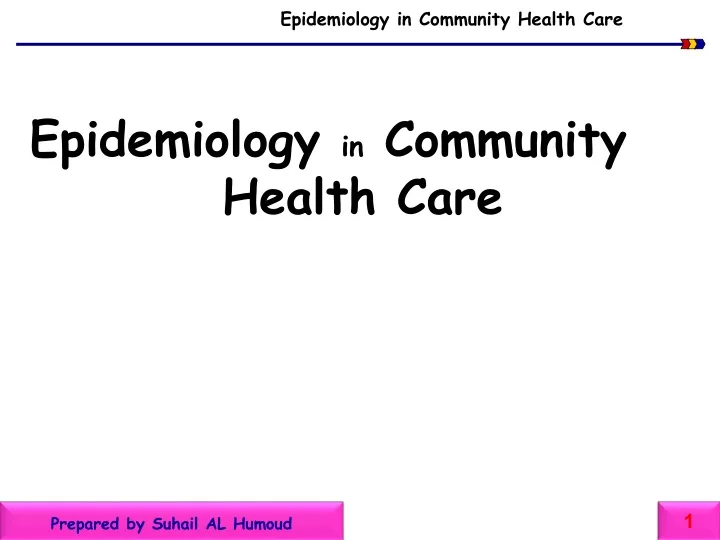 epidemiology in community health care