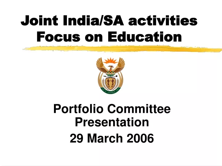 joint india sa activities focus on education
