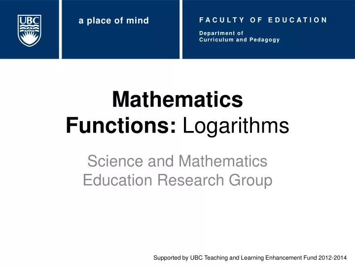 mathematics functions logarithms