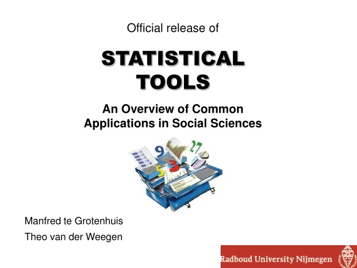 official release of statistical tools an overview