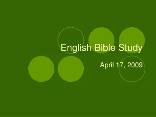 English Bible Study