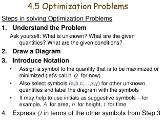 4.5 Optimization Problems
