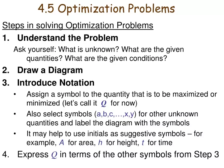 4 5 optimization problems