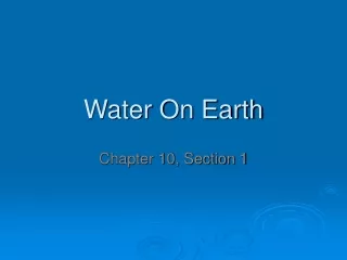 Water On Earth