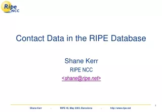 Contact Data in the RIPE Database