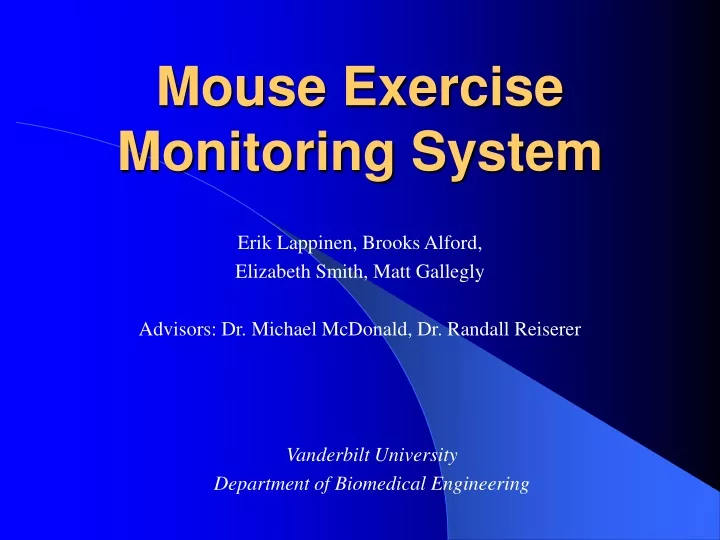 mouse exercise monitoring system