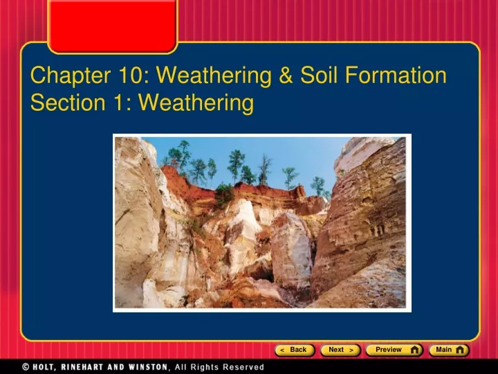 chapter 10 weathering soil formation section 1 weathering
