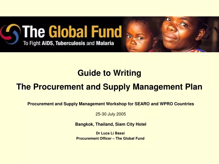guide to writing the procurement and supply