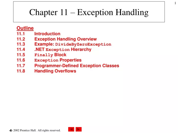 chapter 11 exception handling