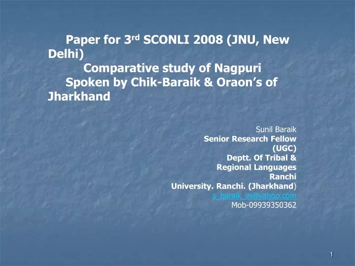 paper for 3 rd sconli 2008 jnu new delhi