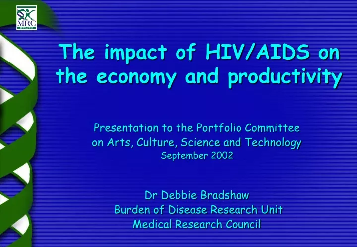 the impact of hiv aids on the economy and productivity