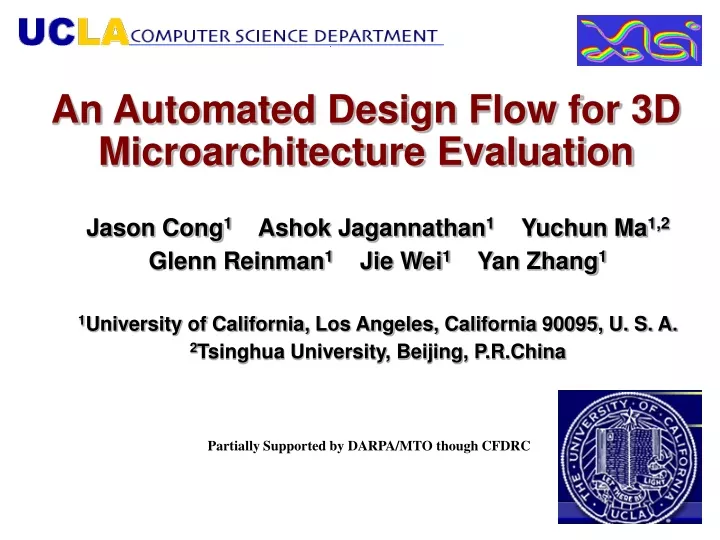 an automated design flow for 3d microarchitecture evaluation
