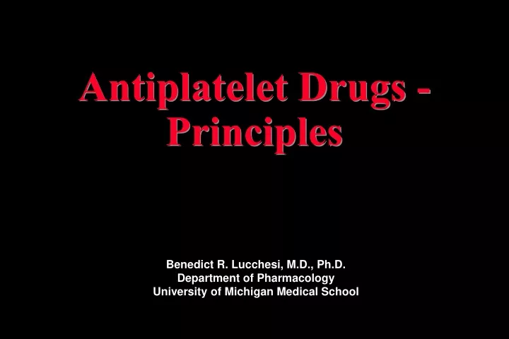 antiplatelet drugs principles