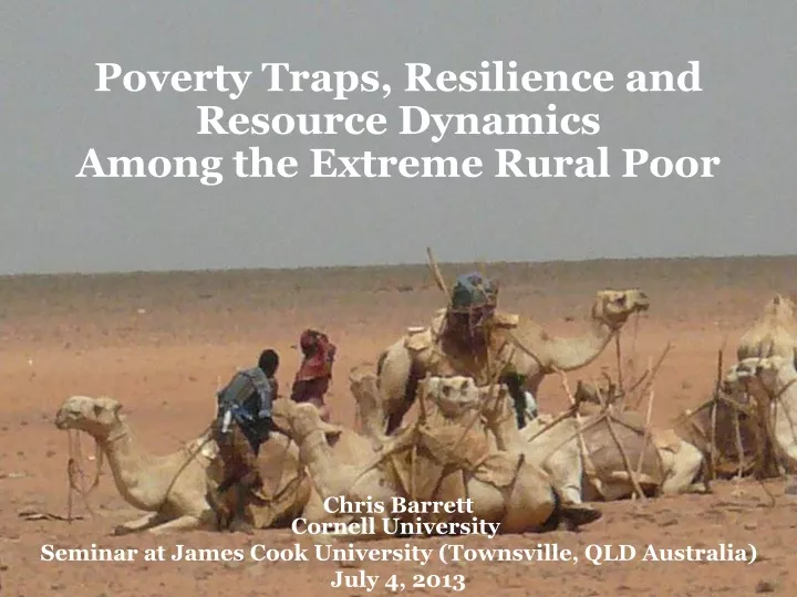 poverty traps resilience and resource dynamics