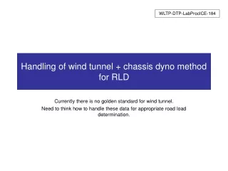 Handling of wind tunnel + chassis dyno method for RLD