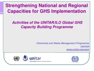 Strengthening National and Regional Capacities for GHS Implementation