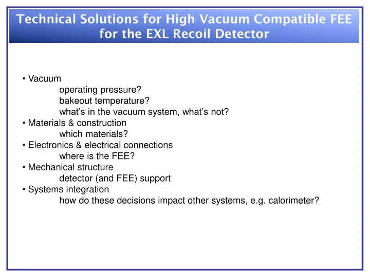 technical solutions for high vacuum compatible