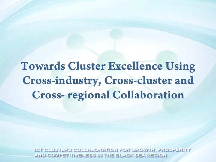 towards cluster excellence using cross industry cross cluster and c ross regional collaboration
