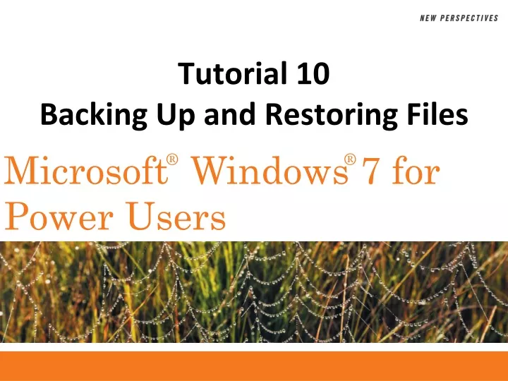 tutorial 10 backing up and restoring files