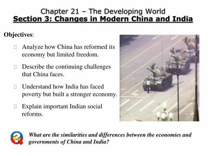 chapter 21 the developing world section 3 changes in modern china and india