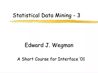 Statistical Data Mining - 3