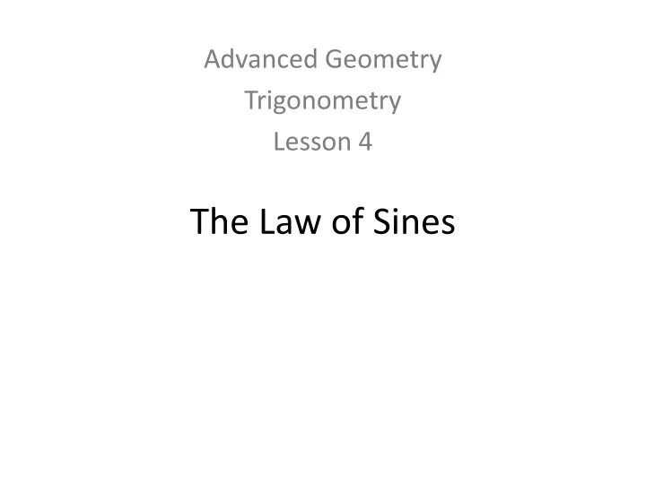 advanced geometry trigonometry lesson 4