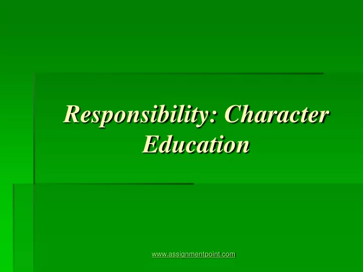 responsibility character education