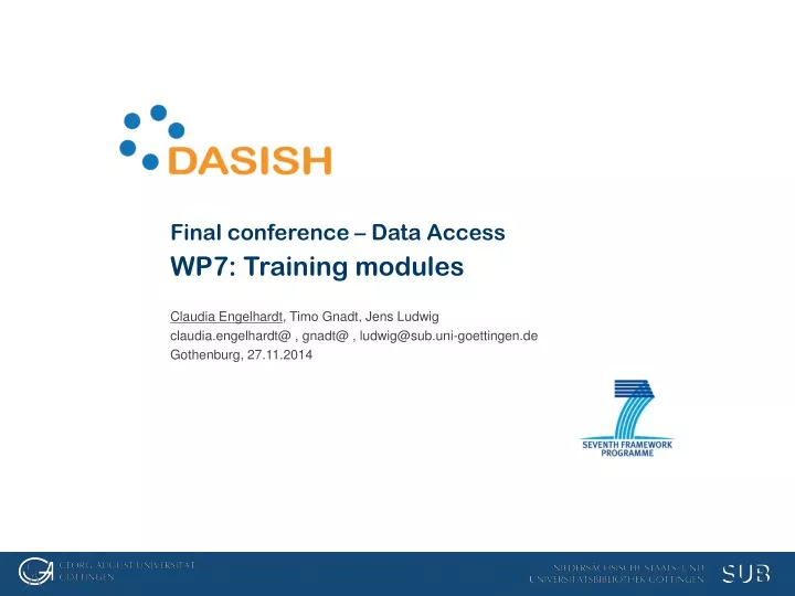 final conference data access