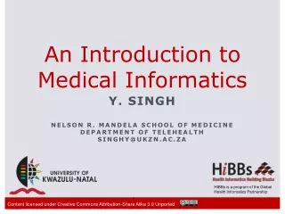 An Introduction to  Medical Informatics