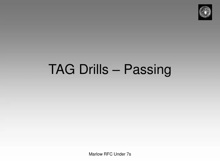 tag drills passing