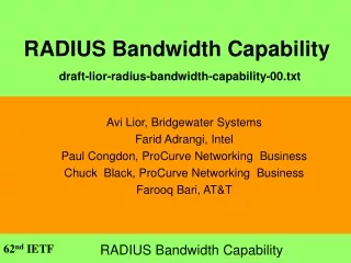 RADIUS Bandwidth Capability