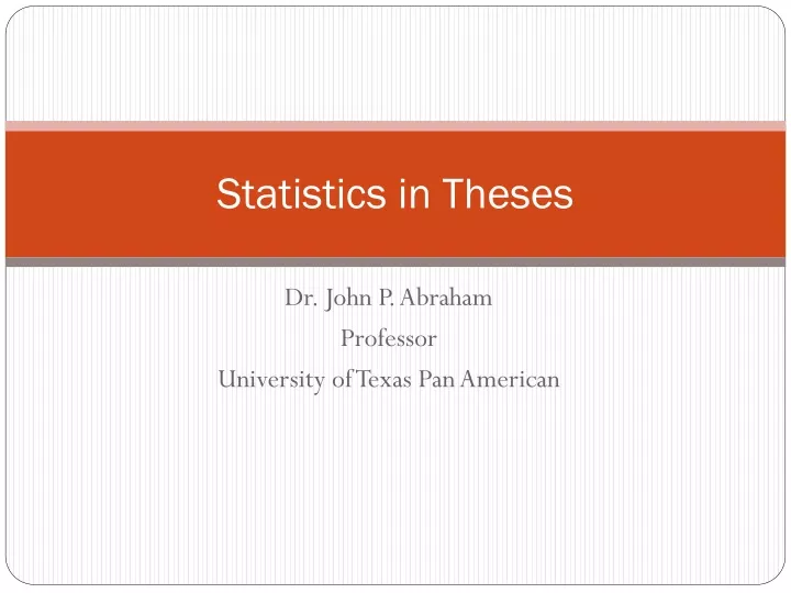 statistics in theses