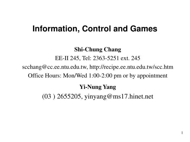 information control and games