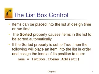 The List Box Control