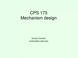 CPS 173 Mechanism design