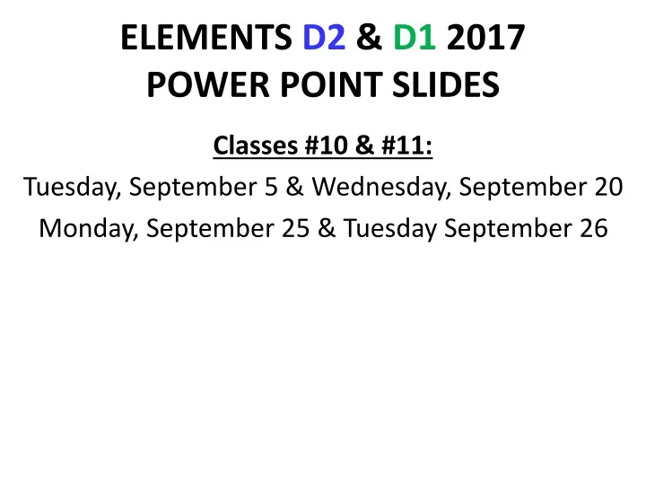 elements d2 d1 2017 power point slides