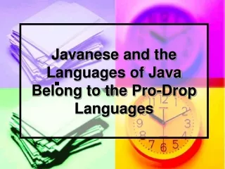 Javanese and the Languages of Java Belong to the Pro-Drop Languages
