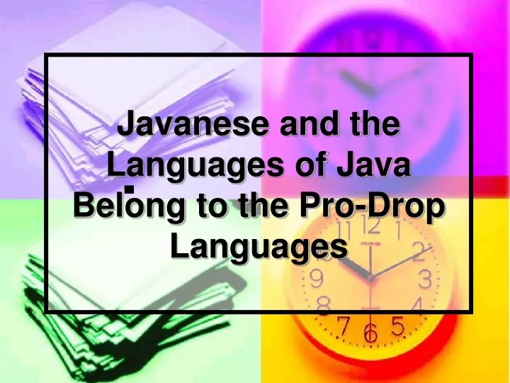 javanese and the languages of java belong to the pro drop languages